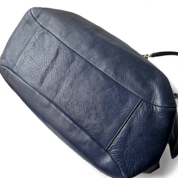 COACH 14111 Navy Blue Leather Madison Tribeca East West Tote Bag - Picture 3 of 11